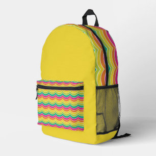 SAC À DOS IMPRIMÉ STRIPES VERT BLEU ROSE JAUNE CLAIR ORANGE