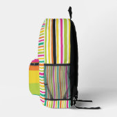 SAC À DOS IMPRIMÉ STRIPES VERT BLEU ROSE JAUNE CLAIR ORANGE (Droite)