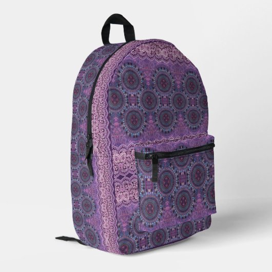Sac À Dos Imprimé Style Boho pourpre (Coin arrière gauche)