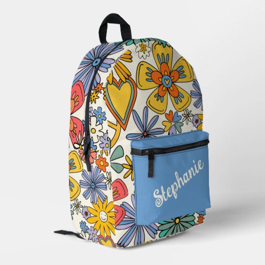 Sac À Dos Imprimé Style hippy personnalisé (Coin arrière gauche)