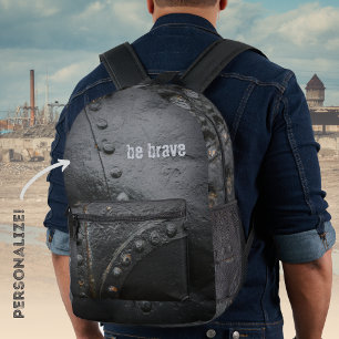 Sac À Dos Imprimé Style industriel minimaliste métal noir