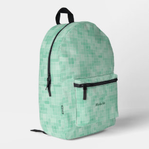 Sac À Dos Imprimé Style moderne mosaïque carrelage Pastel Green