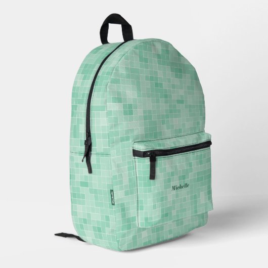 Sac À Dos Imprimé Style moderne mosaïque carrelage Pastel Green (Coin arrière gauche)