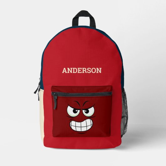Sac À Dos Imprimé Style moderne visage en colère (Recto)