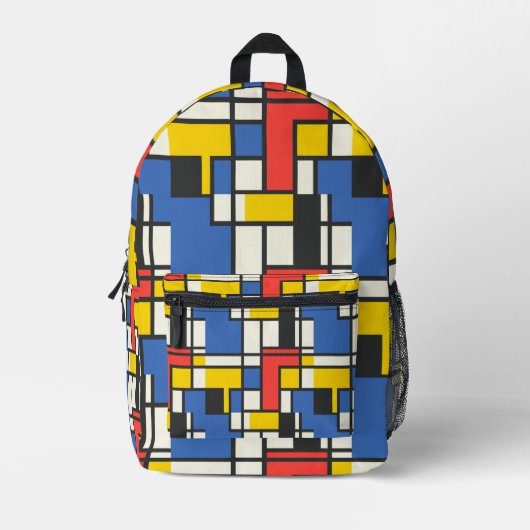 Sac À Dos Imprimé Style Mondrian coloré Abstrait géométrique (Recto)