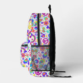 Sac À Dos Imprimé Style Peace Rainbow Hippie couleur Retour à l'écol (Droite)