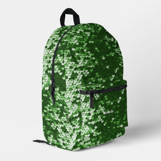 Sac À Dos Imprimé Stylish Shinny Sequins Vert Clair Fille Moderne (Coin arrière gauche)
