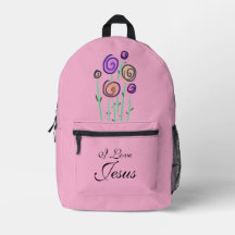 Sucette Graphique Floral J'aime Jésus Rose