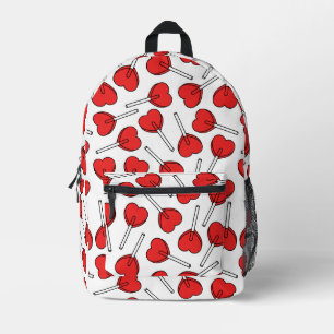 Sac À Dos Imprimé Sucettes rouges, sucettes en forme de cœur, motif