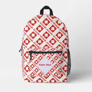 Sac À Dos Imprimé Suisse Drapeau Suisse Carrelé Rouge Personnalisati