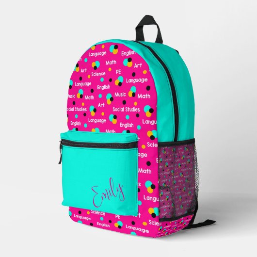 Sac À Dos Imprimé Sujets éducatifs mignons et formes géométriques (Coin arrière droit)