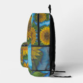 Sac À Dos Imprimé Sunflower Print Backpack Yellow Blue Black (Droite)