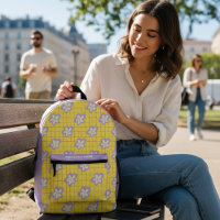 Super jaune violet moderne Floral Personnalisé