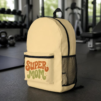 Sac À Dos Imprimé SUPER MAMAN Typographie Rétro Amusante et Groovy