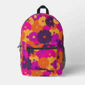 Sac À Dos Imprimé Super violet et rose hippie puissance (Recto)