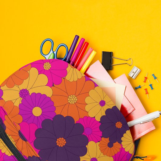 Sac À Dos Imprimé Super violet et rose hippie puissance