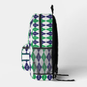 Sac À Dos Imprimé Sur le Green Argyle (Droite)