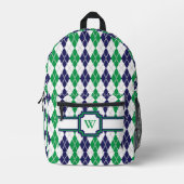 Sac À Dos Imprimé Sur le Green Argyle (Recto)