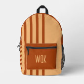 Sac à dos imprimé sur mesure Peach & Marsala Monog (Recto)