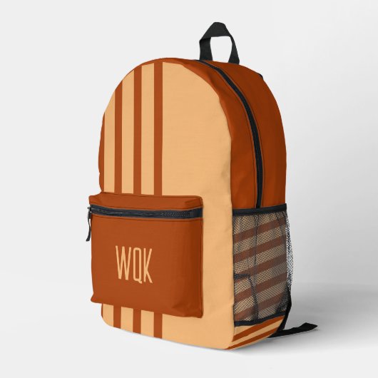 Sac à dos imprimé sur mesure Peach & Marsala Monog (Coin arrière droit)