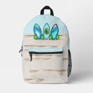 Sac À Dos Imprimé Surfboards rétro dans le sable