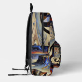 Sac À Dos Imprimé Surreal Cat Melting Clocks Dali Picasso Inspired (Gauche)