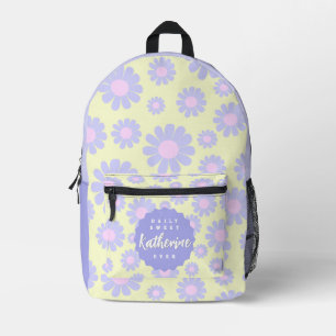 Sac À Dos Imprimé Sweet Daisy Baby Pastel Beige violet rose