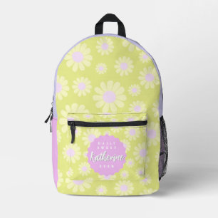 Sac À Dos Imprimé Sweet Daisy Baby Pastel Vert Jaune Rose