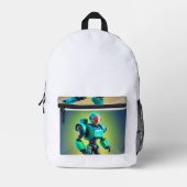 Sac À Dos Imprimé "Swift Servo : une odyssée de livraison robotique" (Recto)