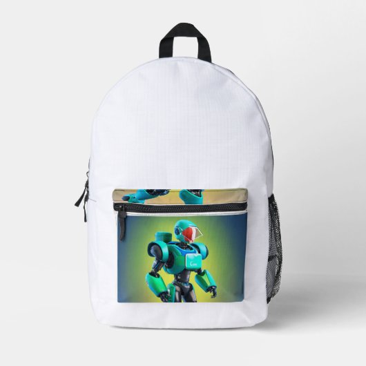 Sac À Dos Imprimé "Swift Servo : une odyssée de livraison robotique" (Recto)