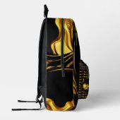 Sac À Dos Imprimé Swirl Liquid Gold Black Monochrome Christian Achem (Gauche)