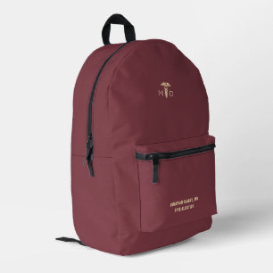 Sac À Dos Imprimé Symbole Médicale MD Docteur personnalisé