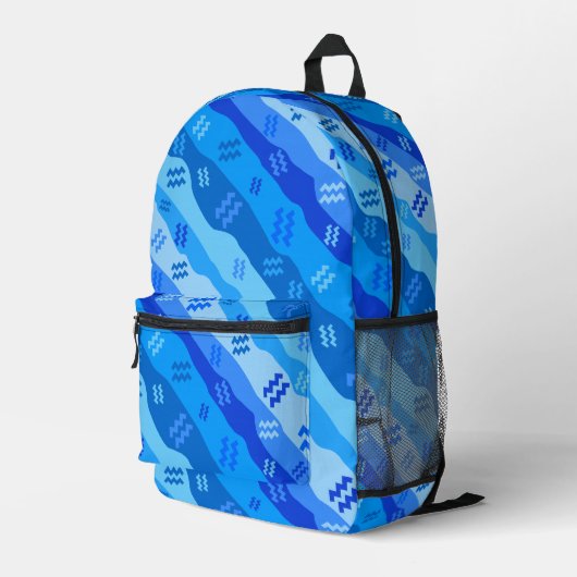 Sac À Dos Imprimé SYMBOLE Zodiaque Aquarius (Coin arrière droit)