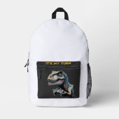 Sac À Dos Imprimé T-Rex Gamer It’s My Turn Design (Recto)