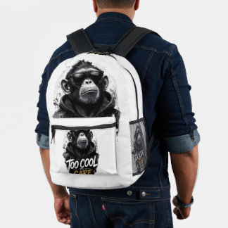 Sac À Dos Imprimé T-shirt Cool Monkey avec Lunettes de Soleil | Trop