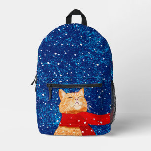 Sac À Dos Imprimé Tabby aime la neige