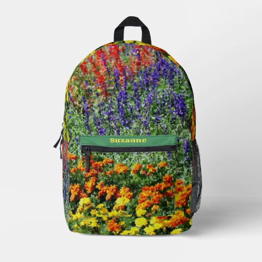 Sac À Dos Imprimé Tableau Jardin Fleur Personnalisé (Recto)