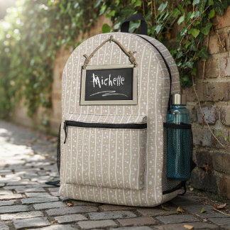Sac À Dos Imprimé Tableau Noir Suspendu Beige ID397