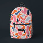 Sac À Dos Imprimé Taches de corail abstrait rose, orange, bleu motif<br><div class="desc">Taches de corail abstrait rose,  orange,  bleu motif</div>