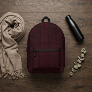 Sac À Dos Imprimé Tartan Bourgogne Élégant