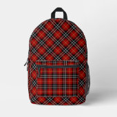 Sac À Dos Imprimé Tartan écossais noir et rouge (Recto)
