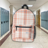 Sac À Dos Imprimé Tartan rose mou Vérifier les initiales du monogram