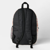 Sac À Dos Imprimé Tartan rose Plaid Vérifier Monogrammes Initiales (Verso)