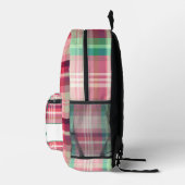 Sac À Dos Imprimé Tartan rose vert (Droite)