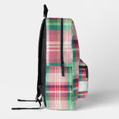 Sac À Dos Imprimé Tartan rose vert (Gauche)