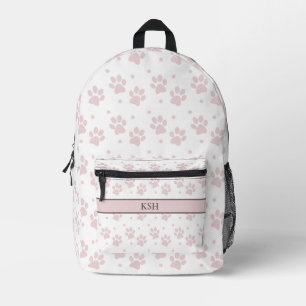 Sac À Dos Imprimé Taupe et Empreinte de patte rose - Amoureux des ch