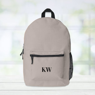 Sac À Dos Imprimé Taupe monogramme moderne minimale