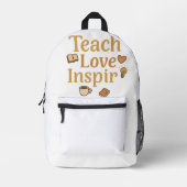Sac À Dos Imprimé Teach Love Inspire (Recto)