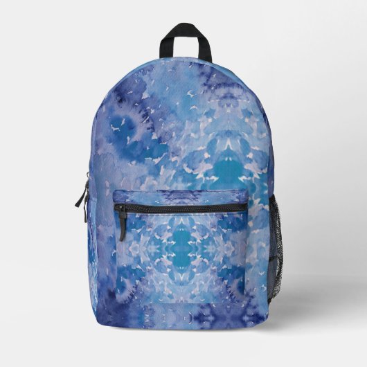 Sac À Dos Imprimé Teinture de jeans bleu rétro (Recto)