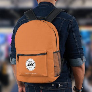 Sac À Dos Imprimé Téléchargement de logo et de texte Orange